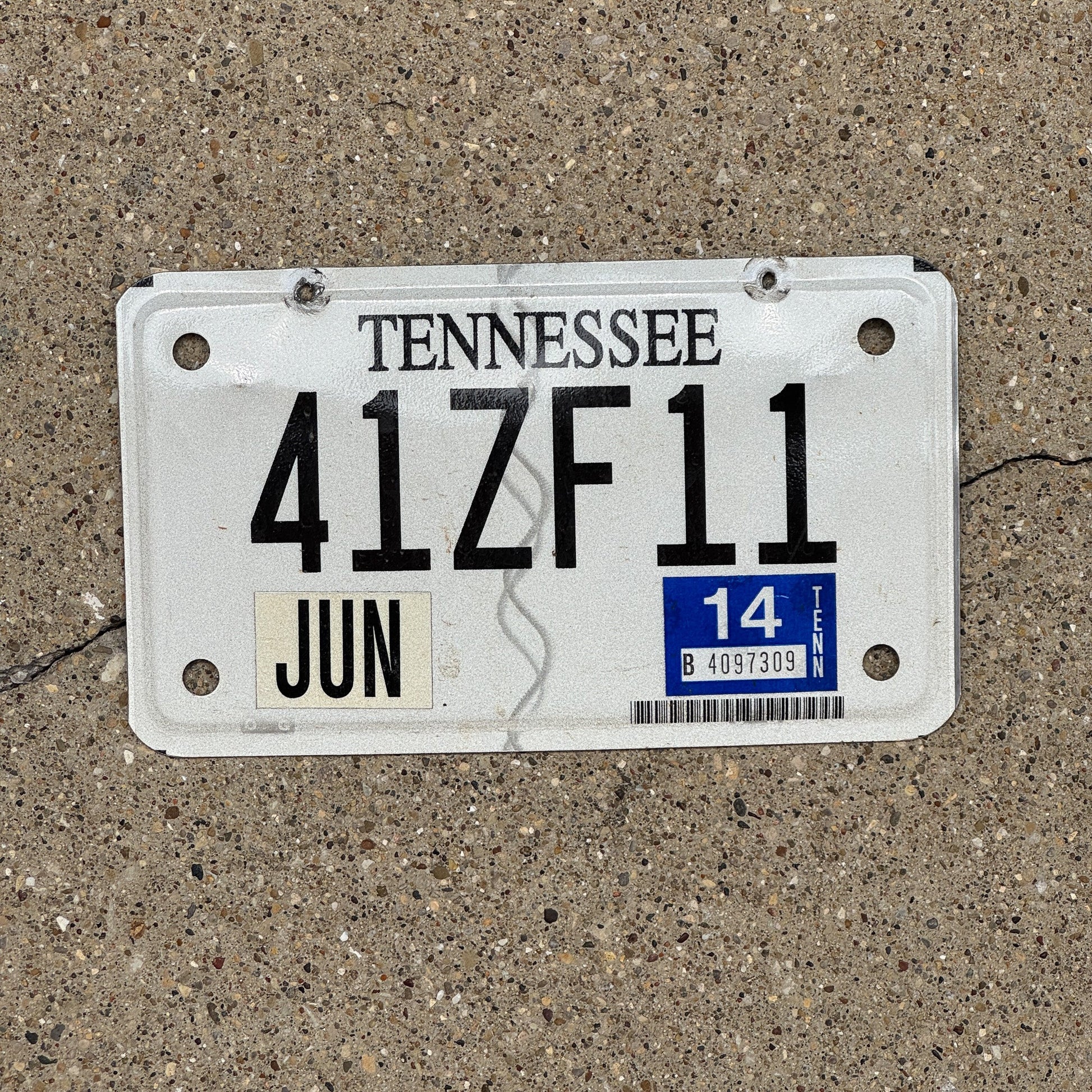 Photo of a 2001 2014 Tennessee Motorcycle License Plate Auto Tag Garage Decor Vintage 41 ZF 11