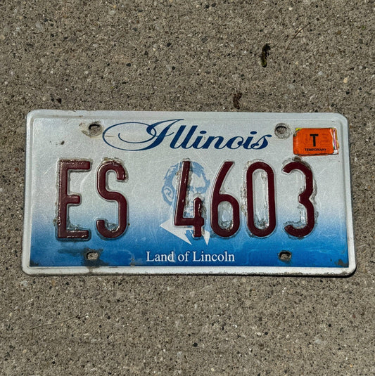 Photo of a 2001 Illinois License Plate Auto Tag 1 Garage Decor ES 4603
