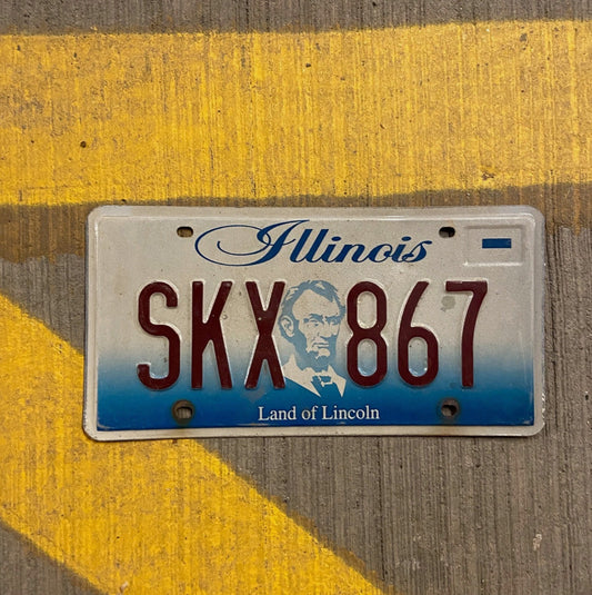 Photo of a 2001 Illinois License Plate Auto Tag Garage Decor Vintage SKX 867