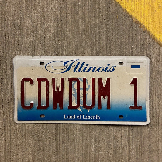 Photo of a 2001 Illinois Vanity License Plate Auto Tag 1 Garage Decor CDWDUM 1