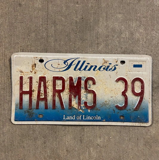 Photo of a 2001 Illinois Vanity License Plate Auto Tag 1 Garage Decor HARMS 39