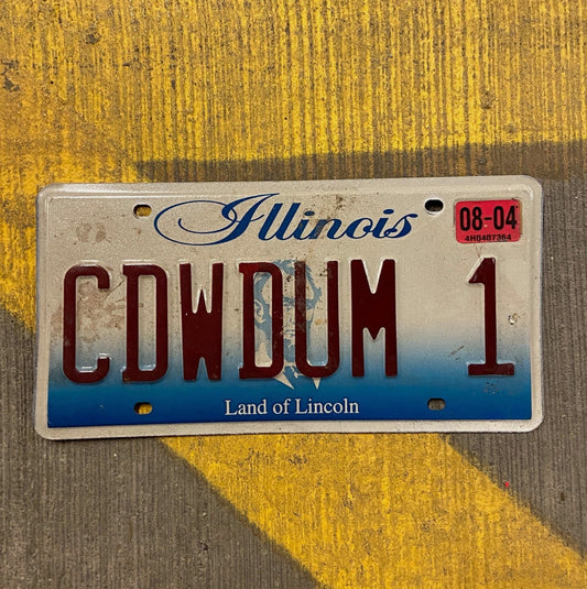 Photo of a 2001 Illinois Vanity License Plate Auto Tag 2 Garage Decor CDWDUM 1