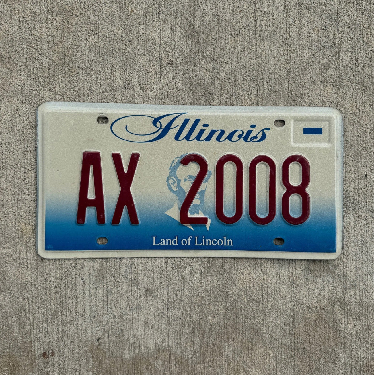 Photo of a 2001 Illinois Vanity License Plate Auto Tag 2 Garage Decor Personalized AX 2008