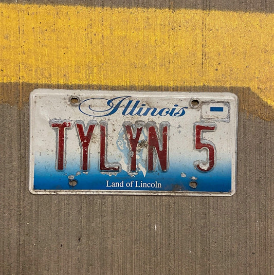 Photo of a 2001 Illinois Vanity License Plate Auto Tag 2 Garage Decor TYLYN 5