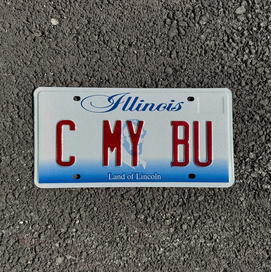 Photo of a 2001 Illinois Vanity License Plate Auto Tag Garage Decor Vintage Boo ? C MY BU