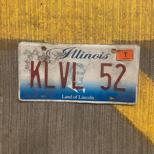 Photo of a 2001 Illinois Vanity License Plate Auto Tag Garage Decor Vintage KLVL 52