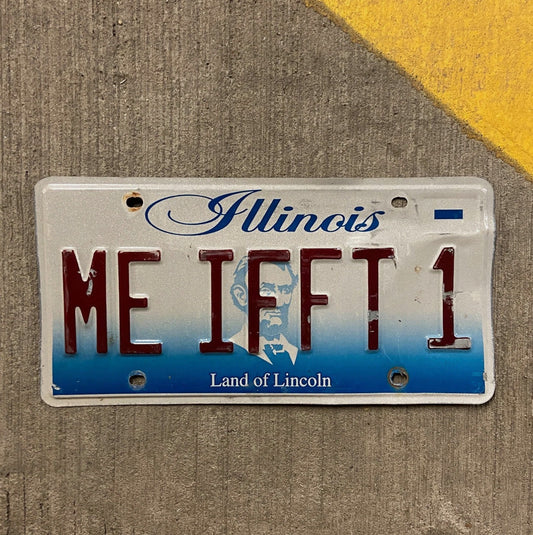 Photo of a 2001 Illinois Vanity License Plate Auto Tag Garage Decor Vintage ME IFFT 1