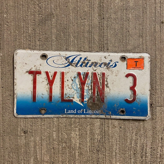 Photo of a 2001 Illinois Vanity License Plate Auto Tag Garage Decor Vintage TYLYN 3