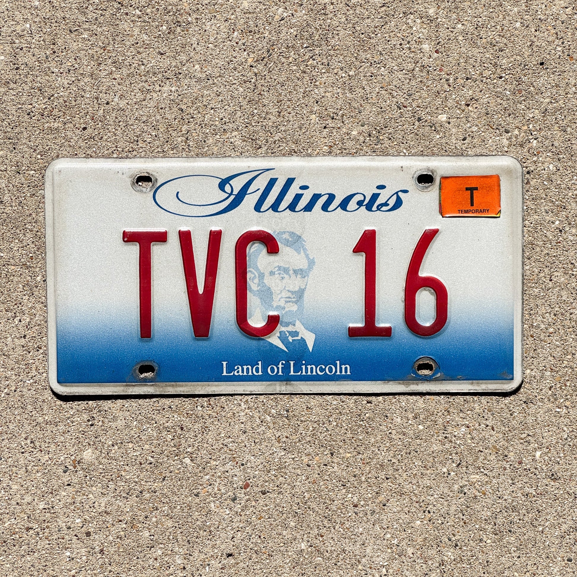 Photo of a 2001 Illinois VANITY License Plate Auto Tag Garage Decor Vintage with Temp Sticker TVC 16