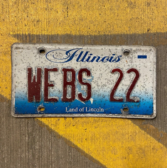 Photo of a 2001 Illinois Vanity License Plate Auto Tag Garage Spider Web Internet WEBS 22