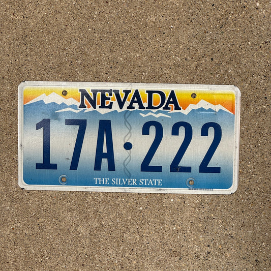 Photo of a 2001 Nevada License Plate Auto Tag Garage Decor Vintage Repeat Repeating 17A 222