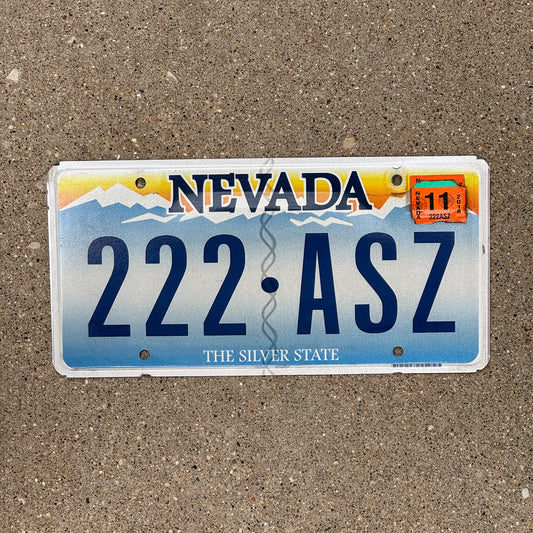 Photo of a 2001 Nevada License Plate Auto Tag Garage Decor Vintage Repeat Repeating 222 ASZ
