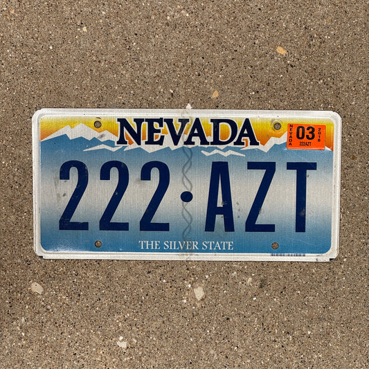 Photo of a 2001 Nevada License Plate Auto Tag Garage Decor Vintage Repeat Repeating 222 AZT