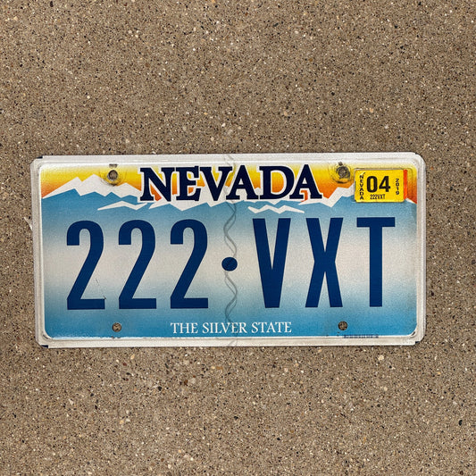 Photo of a 2001 Nevada License Plate Auto Tag Garage Decor Vintage Repeat Repeating 222 VXT