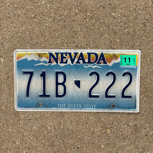 Photo of a 2001 Nevada License Plate Auto Tag Garage Decor Vintage Repeat Repeating 71B 222