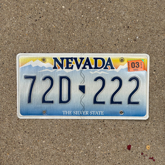 Photo of a 2001 Nevada License Plate Auto Tag Garage Decor Vintage Repeat Repeating 72D 222