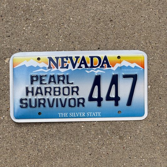 Photo of a 2001 Nevada Pearl Harbor Survivor License Plate Auto Tag Garage Decor Vintage Military 447