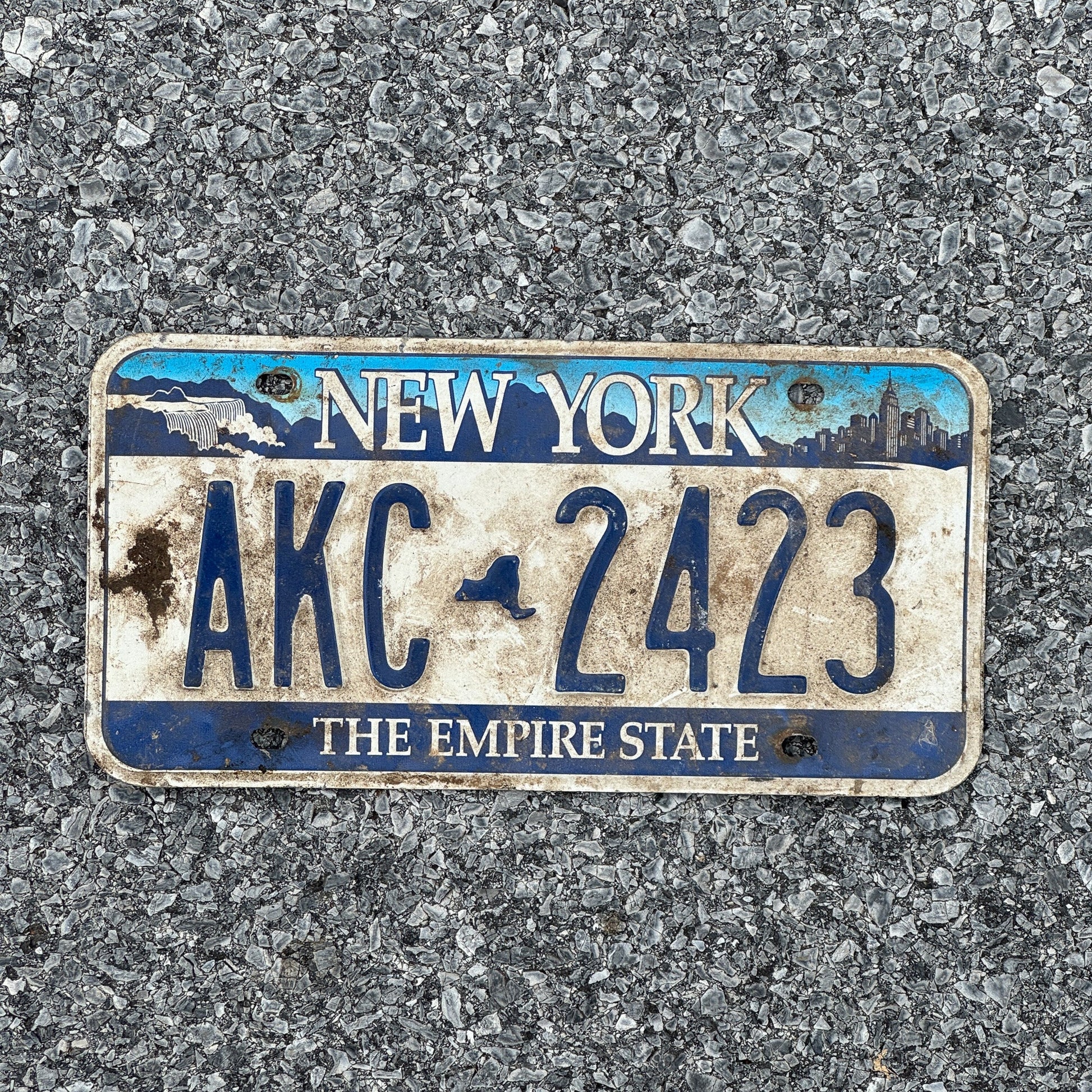 Photo of a 2001 New York License Plate Auto Tag 2 Garage Decor AKC 2423