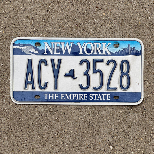 Photo of a 2001 New York License Plate Auto Tag Garage Decor Vintage Empire State ACY 3528