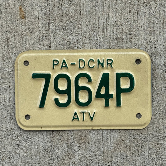 Photo of a 2001 Pennsylvania ATV License Plate Auto Tag Garage Decor Vintage DCNR DCNR 7964 P