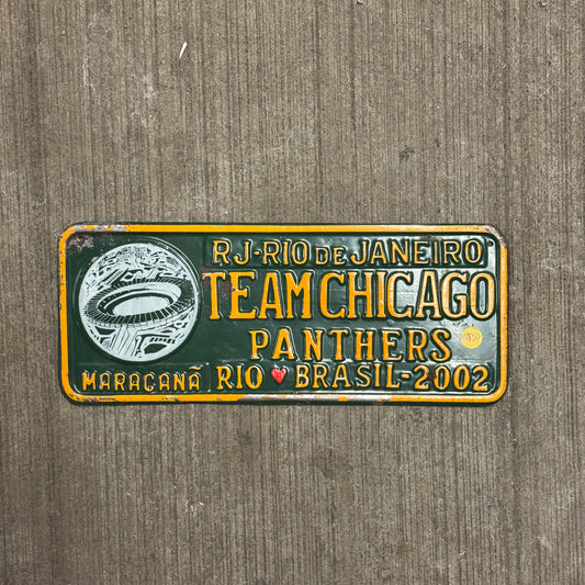 Photo of a 2002 Brazil License Plate Auto Tag Team Chicago Panthers with original patina