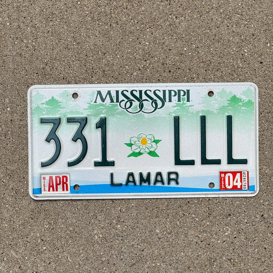 Photo of a 2003 2004 Mississippi License Plate Auto Tag Garage Decor Vintage Repeat Repeating 331 LLL