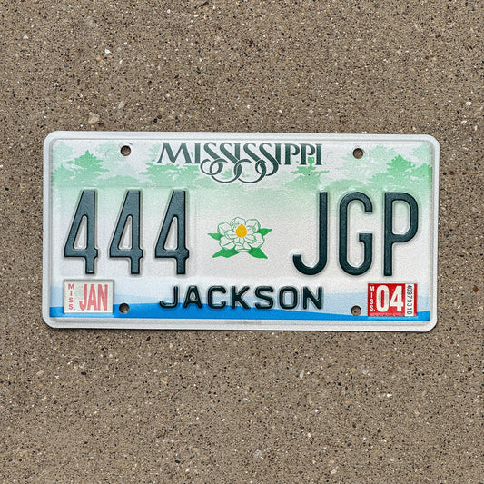Photo of a 2003 2004 Mississippi License Plate Auto Tag Garage Decor Vintage Repeat Repeating 444 JGP