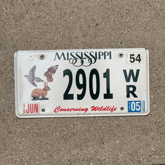 Photo of a 2003 2005 Mississippi License Plate Auto Tag Garage Decor Vintage Conserving Wildlife Hunting 2901