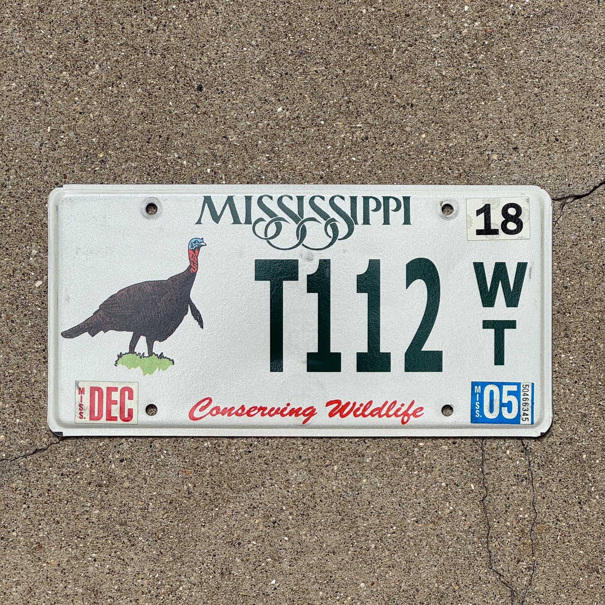 Photo of a 2003 2005 Mississippi License Plate Auto Tag Garage Decor Vintage Conserving Wildlife Hunting Turkey Thanksgiving T 112