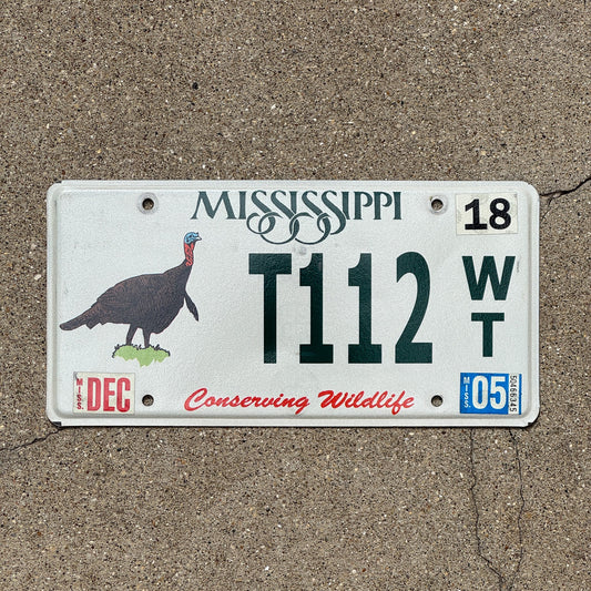 Photo of a 2003 2005 Mississippi License Plate Auto Tag Garage Decor Vintage Conserving Wildlife Hunting Turkey Thanksgiving T 112