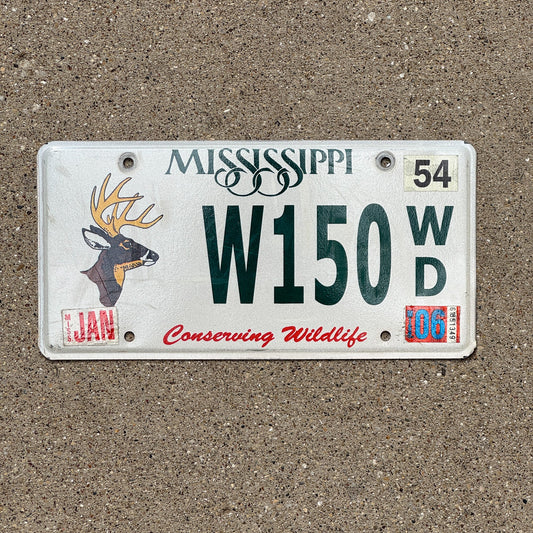 Photo of a 2003 2006 Mississippi Graphic / Specialty License Plate Auto Tag Garage Decor Vintage Conserving Wildlife Hunting Deer W 150