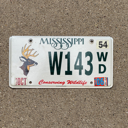 Photo of a 2003 2006 Mississippi License Plate Auto Tag Garage Decor Vintage Conserving Wildlife Hunting Deer W 143