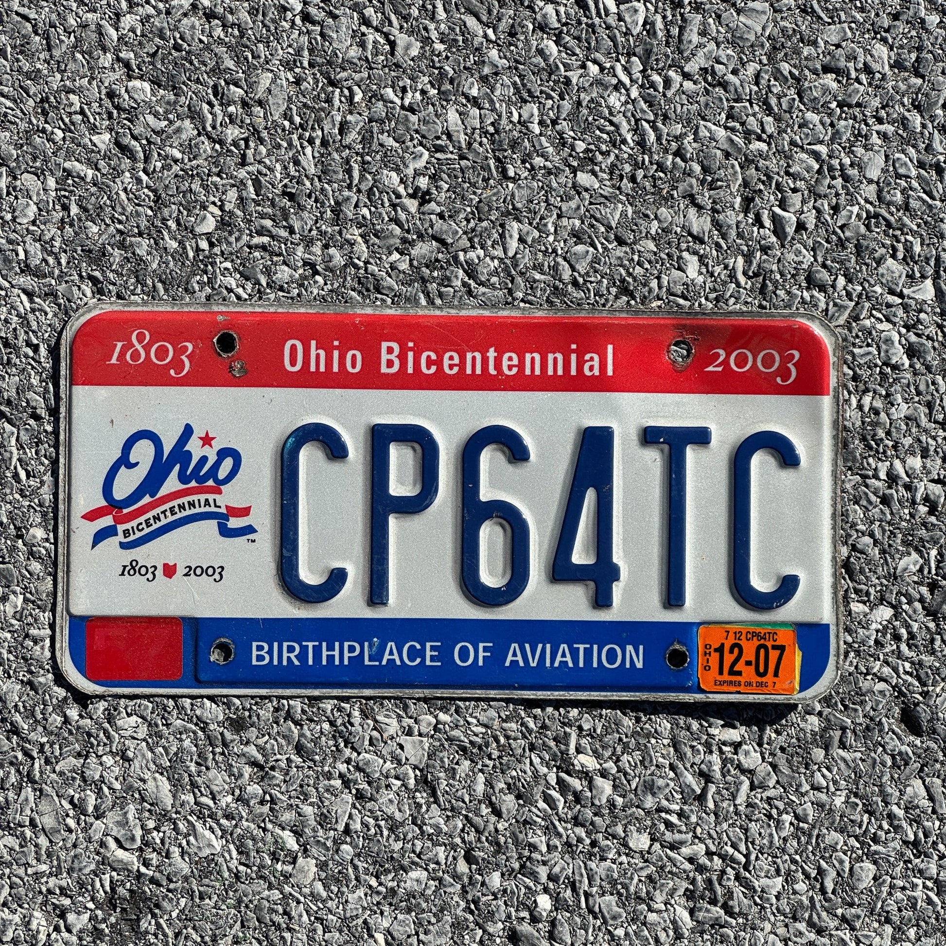 Photo of a 2003 2007 Ohio License Plate Auto Tag Garage Decor Vintage CP64TC