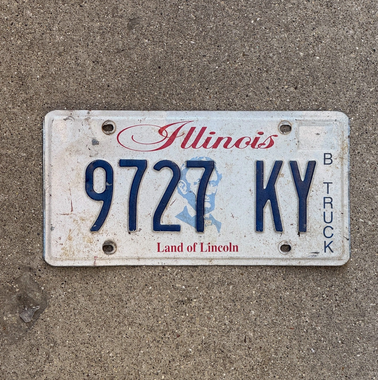 Photo of a 2003 2008 Illinois Truck License Plate Auto Tag 2 Garage Decor 9727 KY