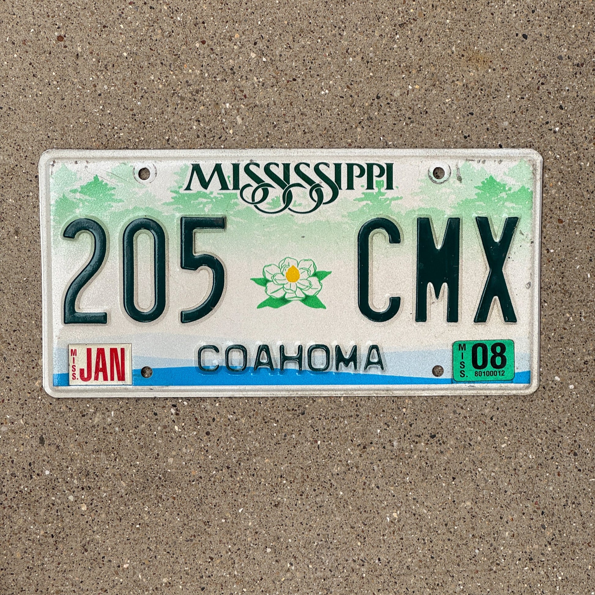 Photo of a 2003 2008 Mississippi License Plate Auto Tag Garage Decor Vintage Coahoma County 205 CMX