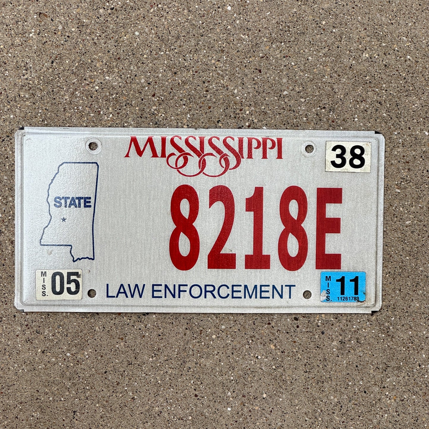 Photo of a 2003 2011 Mississippi Law Enforcement License Plate Auto Tag Garage Decor Vintage Police Cop 8218 E
