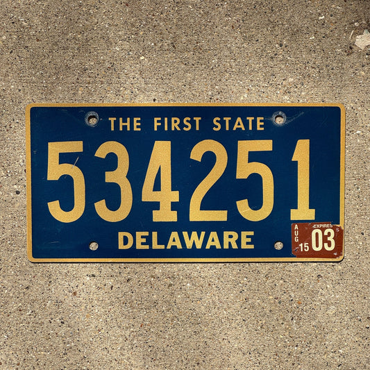 Photo of a 2003 Delaware License Plate Auto Tag Garage Decor Vintage 534251