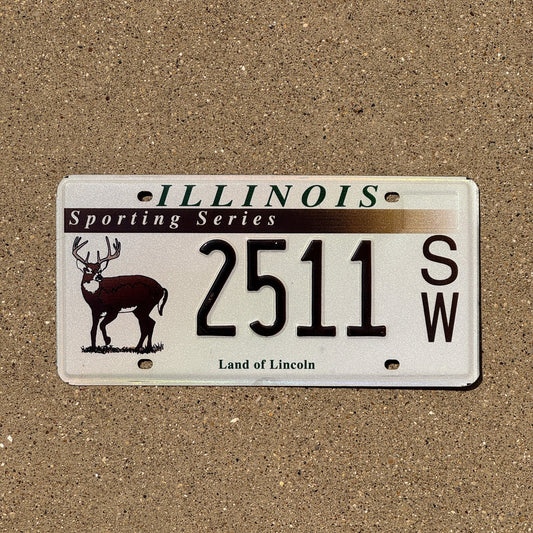 Photo of a 2003 Illinois Graphic / Specialty License Plate Auto Tag Garage Decor Vintage Hunting Deer Sporting Series 2511