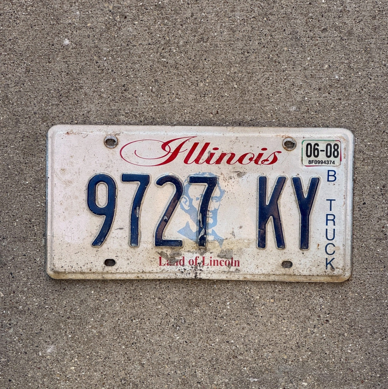 Photo of a 2003 Illinois Truck License Plate Auto Tag 1 Garage Decor 9727 KY