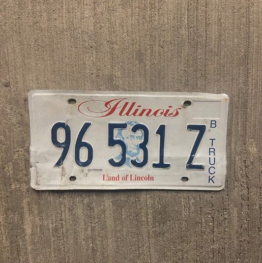 Photo of a 2003 Illinois Truck License Plate Auto Tag Garage Decor Vintage 96 531 Z