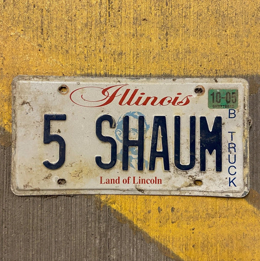 Photo of a 2003 Illinois Vanity License Plate Auto Tag 2 Garage Decor 5 SHAUM