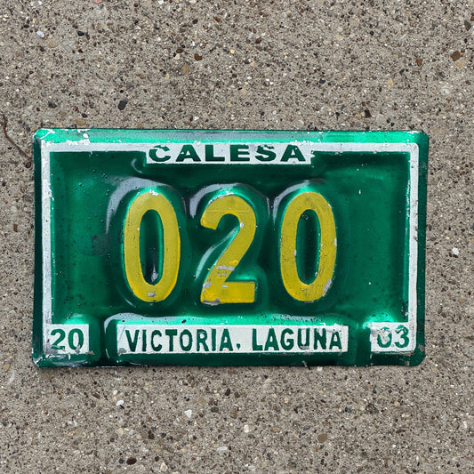Photo of a 2003 Philippines Carriage? License Plate Auto Tag Garage Decor Vintage Calesa Victoria Laguna 020 with original patina