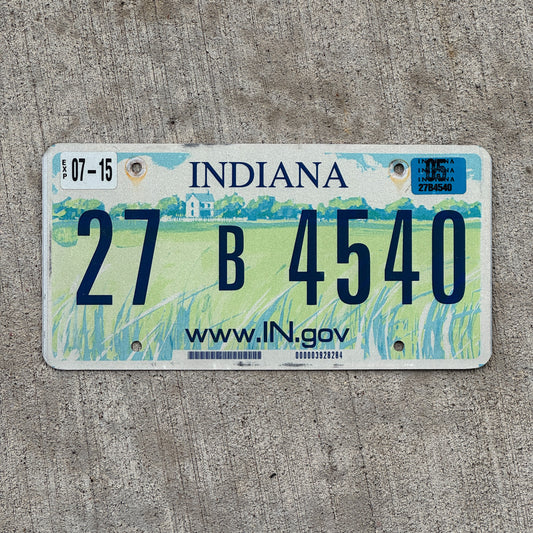 Photo of a 2004 2005 Indiana License Plate Auto Tag Garage Decor Vintage 27 B 4540 with original patina