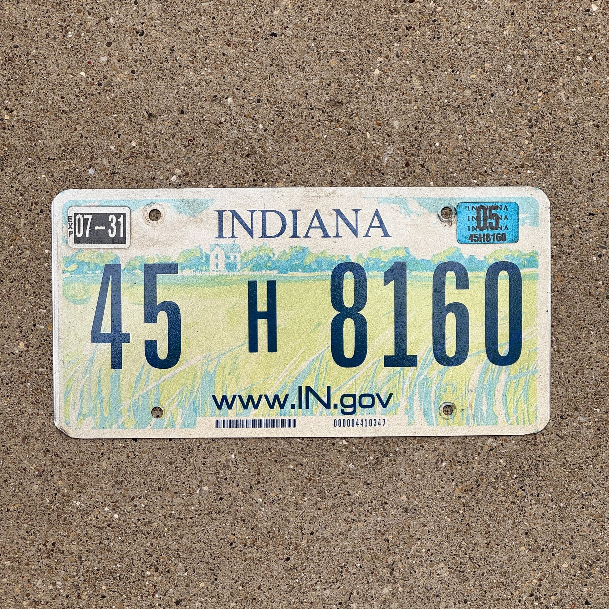 Photo of a 2004 2005 Indiana License Plate Auto Tag Garage Decor Vintage In God We Trust 45 H 8160