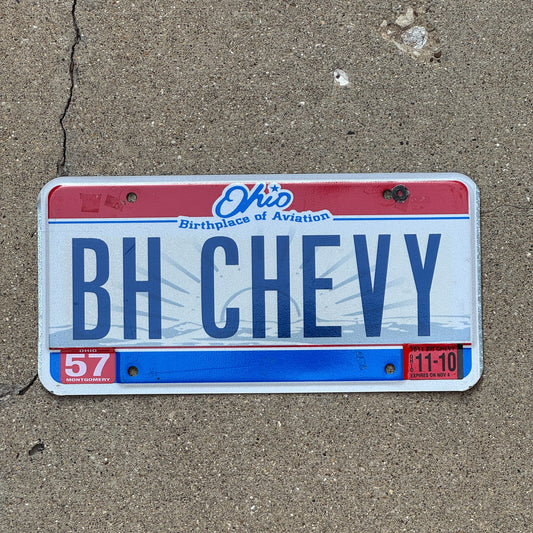 Photo of a 2004 2010 Ohio Vanity License Plate Auto Tag 1 Garage Decor BH CHEVY