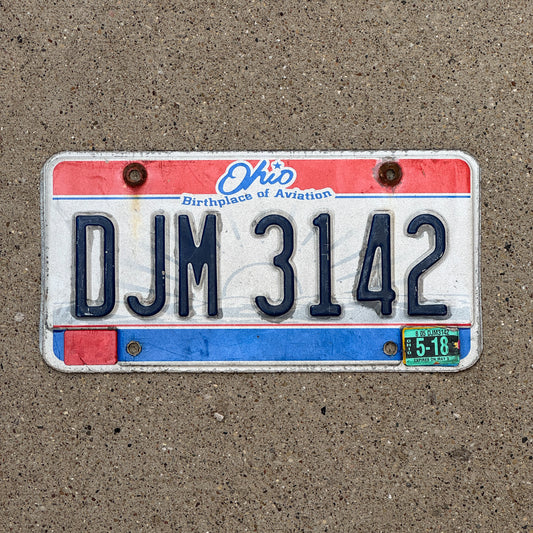 Photo of a 2004 2018 Ohio License Plate Auto Tag Garage Decor Vintage DJM 3142 with original patina
