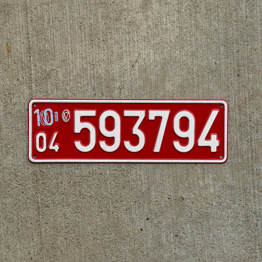 Photo of a 2004 Belgium Temporary License Plate Auto Tag Garage Decor Vintage 593794 with original patina
