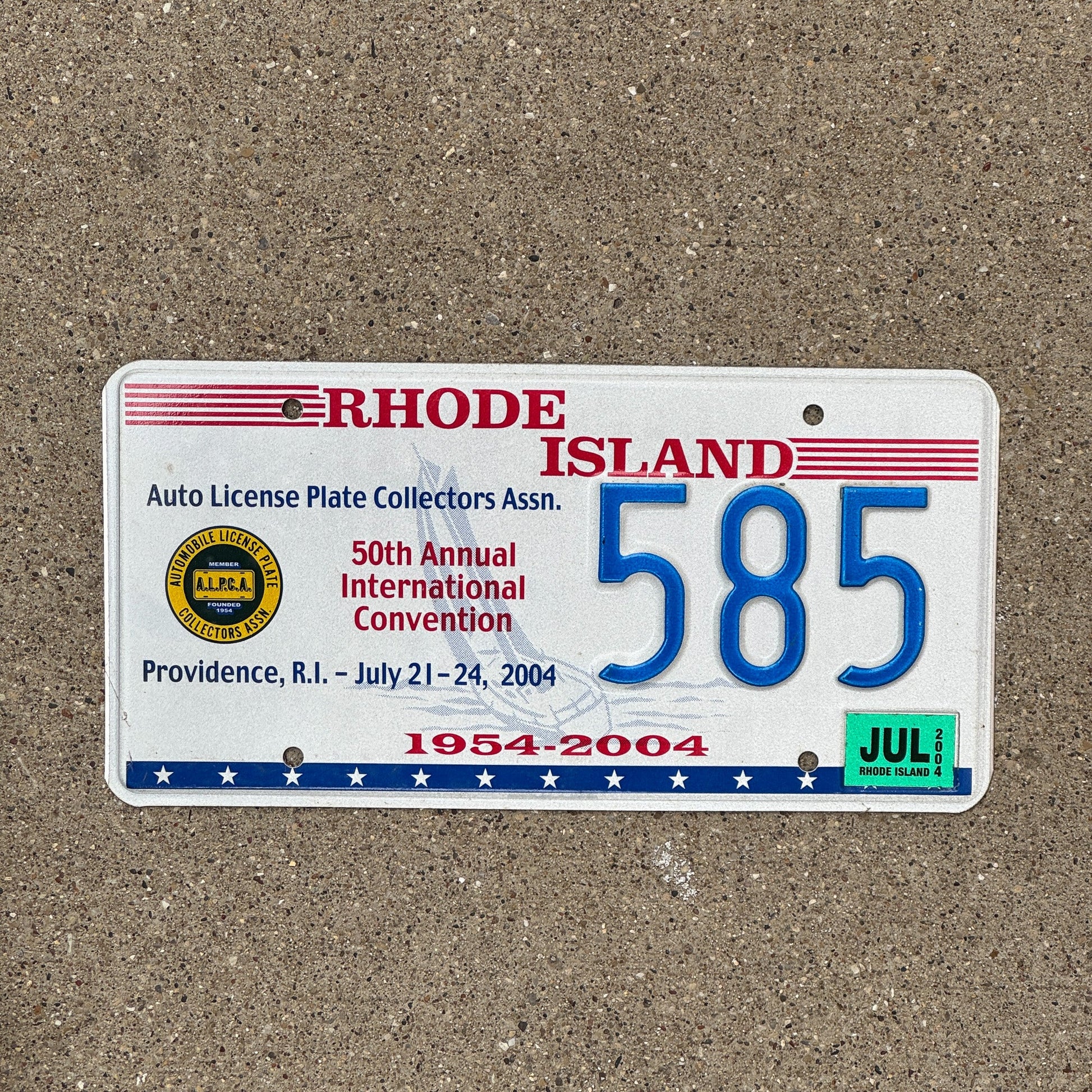 Photo of a 2004 Rhode Island License Plate Auto Tag Garage Decor Vintage Providence ALPCA Convention 585