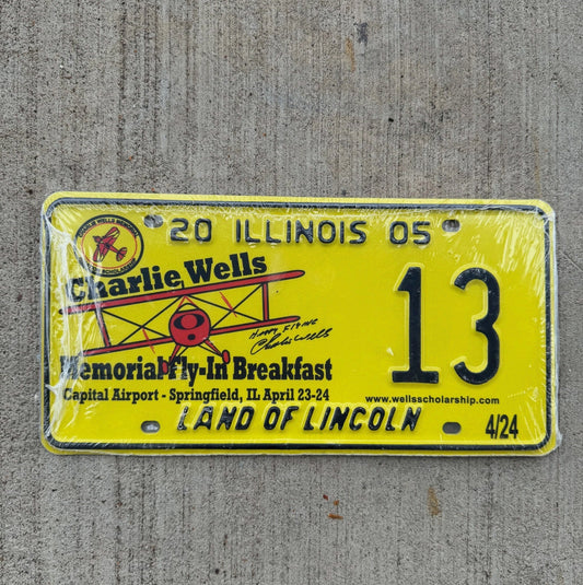 Photo of a 2005 Illinois Event License Plate Auto Tag Garage Charlie Wells Air Plane 13