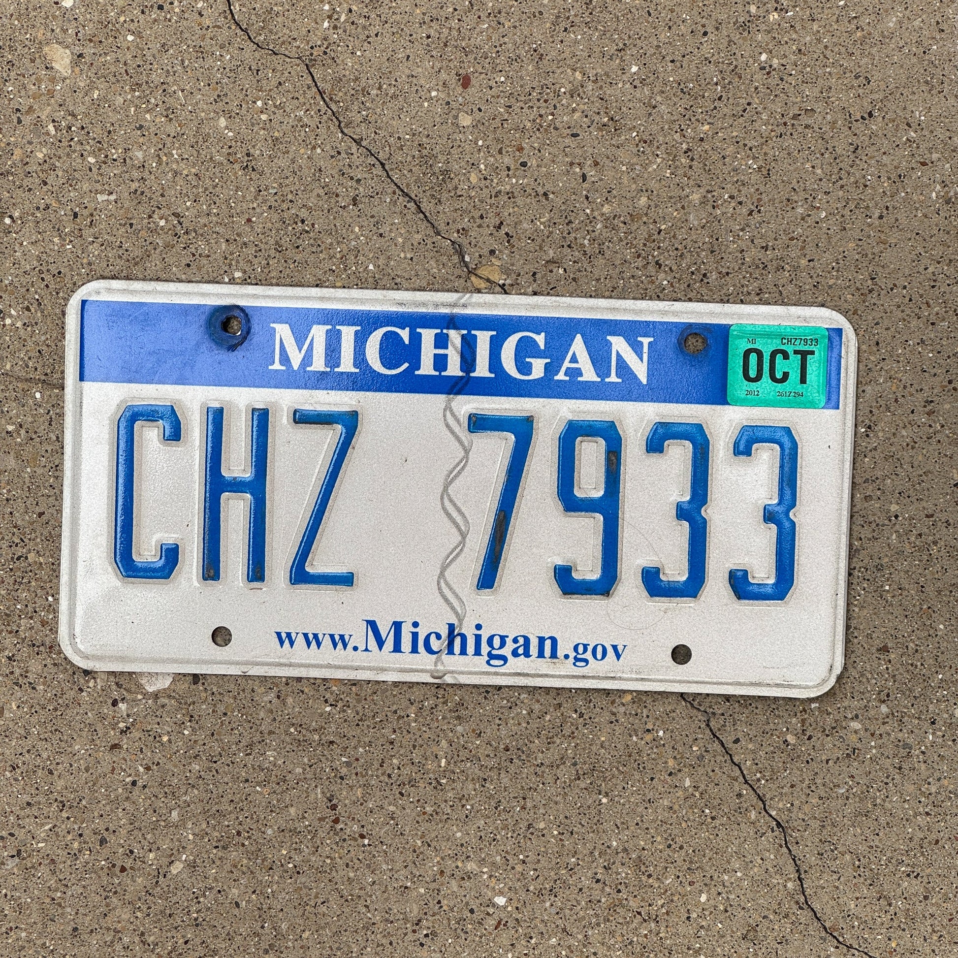 Photo of a 2006 2012 Michigan License Plate Auto Tag Garage Decor Vintage CHZ 7933